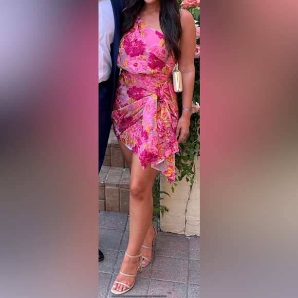 BRAILEY ONE SHOULDER WRAP FRONT MINI DRESS SHOWPO - Picture 2 of 2